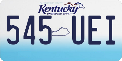 KY license plate 545UEI