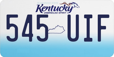 KY license plate 545UIF