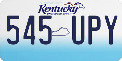 KY license plate 545UPY