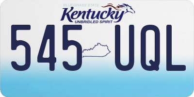 KY license plate 545UQL