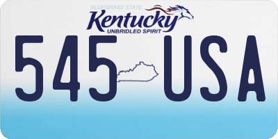 KY license plate 545USA