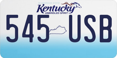 KY license plate 545USB