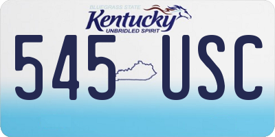 KY license plate 545USC