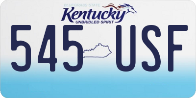 KY license plate 545USF
