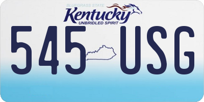 KY license plate 545USG