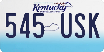 KY license plate 545USK
