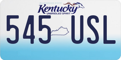 KY license plate 545USL