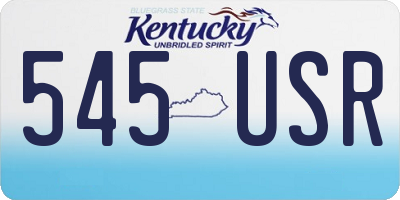 KY license plate 545USR