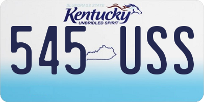 KY license plate 545USS