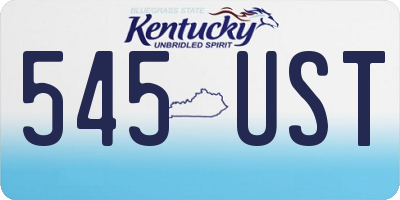 KY license plate 545UST
