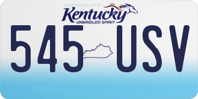 KY license plate 545USV