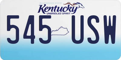 KY license plate 545USW