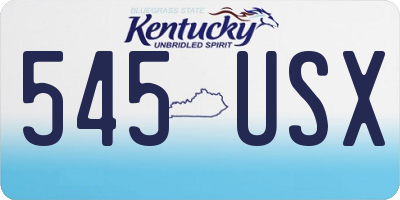 KY license plate 545USX