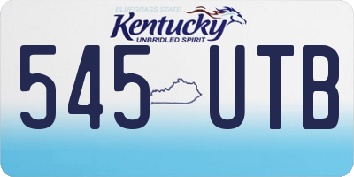 KY license plate 545UTB