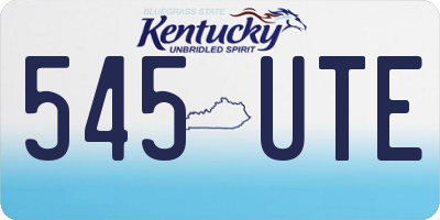 KY license plate 545UTE