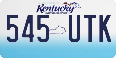 KY license plate 545UTK