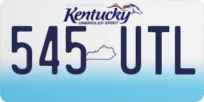 KY license plate 545UTL