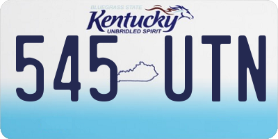 KY license plate 545UTN