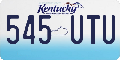 KY license plate 545UTU