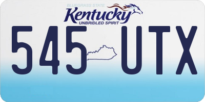 KY license plate 545UTX