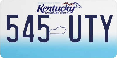 KY license plate 545UTY