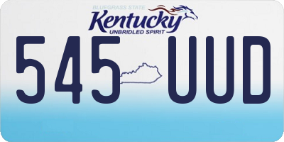 KY license plate 545UUD