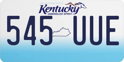 KY license plate 545UUE