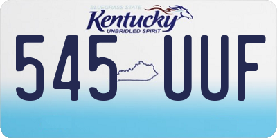 KY license plate 545UUF