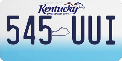 KY license plate 545UUI