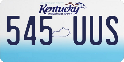 KY license plate 545UUS