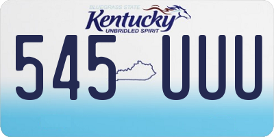KY license plate 545UUU
