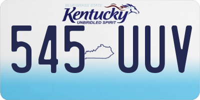 KY license plate 545UUV