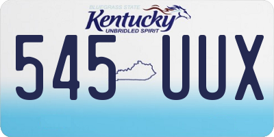 KY license plate 545UUX