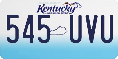 KY license plate 545UVU