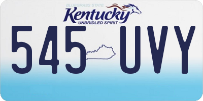 KY license plate 545UVY