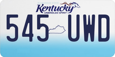 KY license plate 545UWD