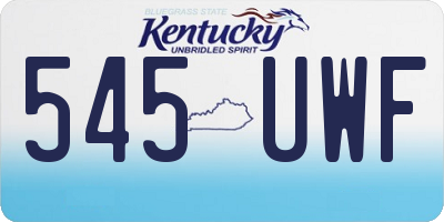 KY license plate 545UWF