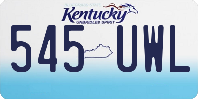 KY license plate 545UWL