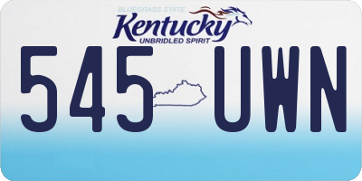 KY license plate 545UWN