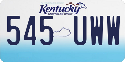 KY license plate 545UWW