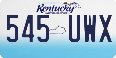 KY license plate 545UWX