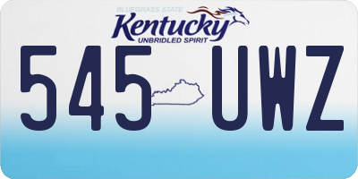 KY license plate 545UWZ