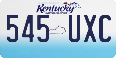 KY license plate 545UXC