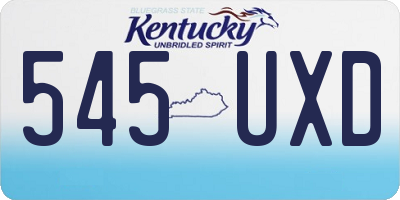 KY license plate 545UXD