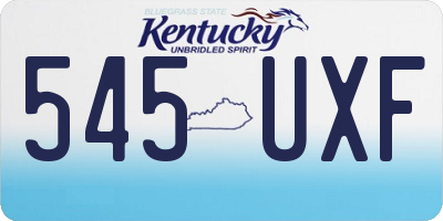 KY license plate 545UXF
