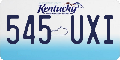 KY license plate 545UXI