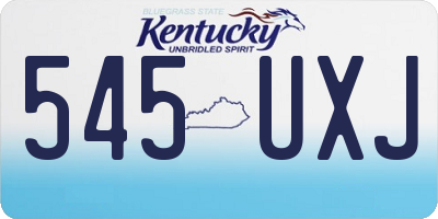 KY license plate 545UXJ