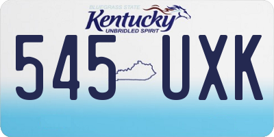 KY license plate 545UXK