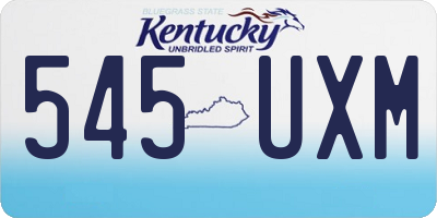 KY license plate 545UXM