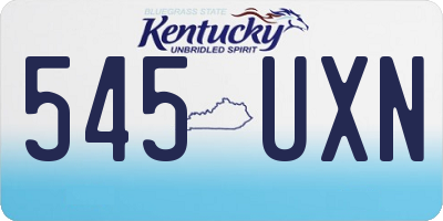 KY license plate 545UXN